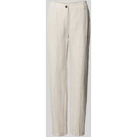 MAC Regular Fit Leinenhose mit Gürtelschlaufen Modell 'NORA' in Hellgrau Melange, Größe 46/32 von MAC