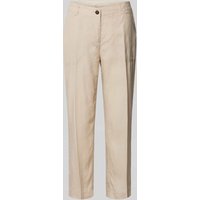 MAC Regular Fit Leinenhose mit verkürztem Schnitt Modell 'Nora' in Beige, Größe 46 von MAC