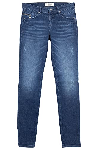 MAC Rich Slim Stretchjeans Jeans Damen Straight Fit Slim Leg, Farbe:blau, Damengrößen:40, Hosenlänge:L34 von MAC Jeans