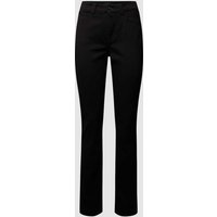 MAC Straight Fit Jeans mit Label-Patch Modell 'Angela' in Black, Größe 34/32 von MAC