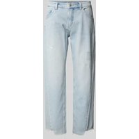 MAC Straight Fit Jeans mit seitlichen Ziernähten Modell 'Aleksa' in Hellblau, Größe 32 von MAC