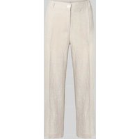 MAC Straight Leg Leinenhose in verkürzter Passform Modell 'Nora' in Hellgrau Melange, Größe 40 von MAC