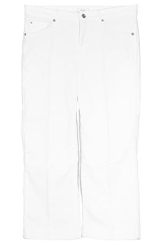 Mac Rich Culotte Cord Jeans Cropped 7/8 Hose Weites Bein Damen Stretch, Farbe:cremeweiß, Damengrößen:42 von MAC