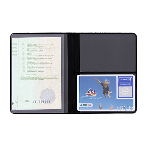 4 x AUSWEISMAPPE AUSWEISHÜLLE AUSWEISETUI (Schwarz - 4 Fächer) Rot Blau Weiß Transparent Etui Mappe Hülle Kartenhülle Fahrzeugpapiere Schutzhülle KFZ Schein Fahrzeug Papiere Auto - Made in Germany von MACEMARO TRADING