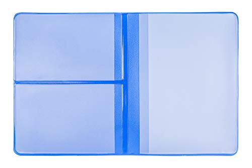 AUSWEISMAPPE AUSWEISHÜLLE AUSWEISETUI (Blau - 4 Fächer) Rot Schwarz Weiß Etui Transparent Hülle Fahrzeugschein Fahrzeugpapiere Schutzhülle KFZ Fahrzeug Papiere Auto Dokument - Made in Germany von MACEMARO TRADING
