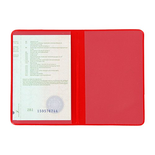 AUSWEISMAPPE AUSWEISHÜLLE AUSWEISETUI ( Rot - 2 Fächer ) Schwarz Blau Weiß Etui Mappe Hülle Fahrzeugschein Fahrzeugpapiere Schutzhülle KFZ Fahrzeug Papiere Auto Dokument - Made in Germany von MACEMARO TRADING