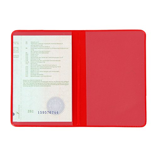 AUSWEISMAPPE AUSWEISHÜLLE AUSWEISETUI (Rot - 2 Fächer) Schwarz Blau Weiß Etui Mappe Hülle Fahrzeugschein Fahrzeugpapiere Schutzhülle KFZ Fahrzeug Papiere Auto Dokument - Made in Germany von MACEMARO TRADING