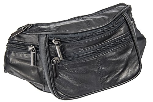 Bauchtasche Leder schwarz – Gürteltasche Hüfttasche Damen Herren Sport Tasche Outdoor Reisen Wandern Laufen Joggen Reise Wanderung Outdoor Sport verstellbarem Riemen Jugendliche von MACEMARO TRADING