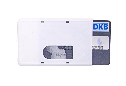KARTENHÜLLE weiß - Ausweishülle Ausweisetui Schutzhülle Kreditkartenhülle Kreditkarte Ausweis Hülle Karte EC Scheckkarte RFID Kunststoff Transparent Robust Stabil - Made in Germany von MACEMARO TRADING
