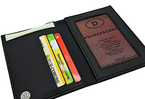 Ausweisetui - Kreditkartenetui Kartenetui Ausweishülle Scheckkartenhülle EC Scheckkarte Ausweis Leder KFZ-Scheinetui KFZ Braun Schwarz Geldbörse Damen Herren Sichtfenster 6 Fächer von MACEMARO TRADING