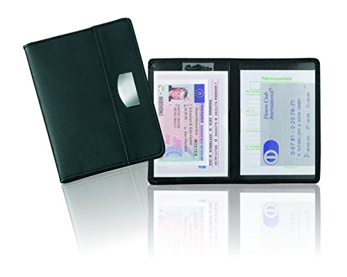 MACEMARO TRADING Ausweisetui - Kreditkartenetui Kartenetui Ausweishülle Scheckkartenhülle EC Scheckkarte Visitenkarte Ausweis Leder Grau Braun Schwarz Geldbörse Damen Herren Sichtfenster 2+2 Fächer von MACEMARO TRADING