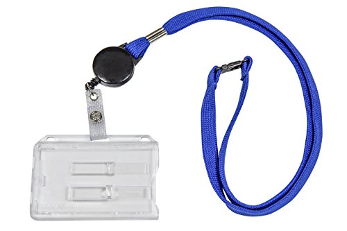 KARTENHALTER - Schwarz Weiß Blau Rot Transparent Set Schieber Schnur Zugband Ausweishalter Ausziehbar Ausweis Kartenhülle Schutzhülle Horizontal Vertikal Lanyard Karte JoJo Gürtelclip Clip von MACEMARO TRADING