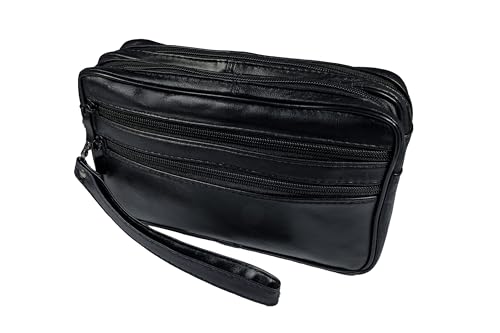 MACEMARO TRADING XXL HANDGELENKTASCHE LEDER - Herrentasche Handtasche Umhängetasche Tasche Gürteltasche Hörst Schlämmer Schwarz Herren Handgelenk Tragegurt Handschlaufe Reißverschluss MACEMARO TRADING XXL HANDGELENKTASCHE LEDER - Herrentasche Handtasche Umhängetasche Tasche Gürteltasche Hörst Schlämmer Schwarz Herren Handgelenk Tragegurt Handschlaufe Reißverschluss von MACEMARO TRADING