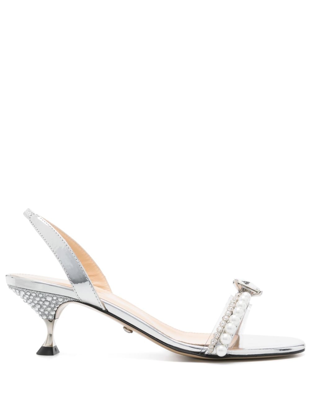 MACH & MACH Diamond Of Elizabeth Metallic-Sandalen 55mm - Silber von MACH & MACH