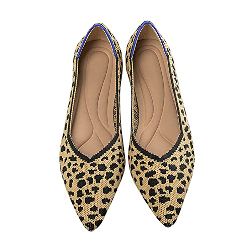 MACHSWON Damen Ballett Dressy Wohnungen Spitze Zehe Strickkleid Schuhe Slip On Casual Faltbare Ballerina Wanderschuhe, Leopard 01, 39 EU MACHSWON Damen Ballett Dressy Wohnungen Spitze Zehe Strickkleid Schuhe Slip On Casual Faltbare Ballerina Wanderschuhe, Leopard 01, 39 EU von MACHSWON