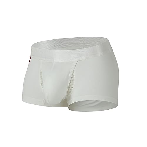 Crossdresser Dessous für Männer Herrenunterwäsche Boxershorts Mit Mittlerer Taille,Weiss,L von MACIUM