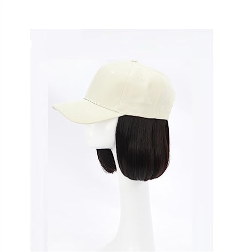 Haarersatzperücke Frauen-Hut-Perücke mit kurzen Haaren, Baseballkappe, for Verbinden mit verstellbaren Haarverlängerungen, Perücken, hitzebeständige Faser Haarverlängerungen für Damen (Color : 7) von MACIUM