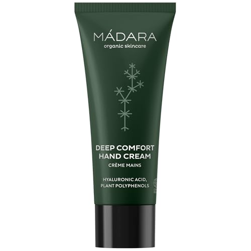 MÁDARA Deep Comfort Handcreme – 60 ml, ultra-feuchtigkeitsspendende Handcreme mit Aloe, Kakaobutter und Sanddorn – beruhigt, macht trockene, raue Hände weich und schützt sie – nicht fettende Formel von MÁDARA