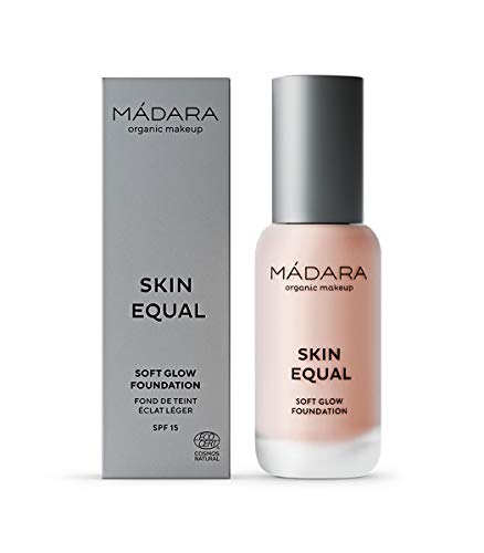 MÁDARA Organic Skincare | Skin Equal Soft Glow Foundation SPF15#30 ROSE IVORY - 30ml, Leichte mineralische Foundation, Lang anhaltend, Natürlich strahlendes Hautfinish und verstellbare Deckkraft. von MÁDARA