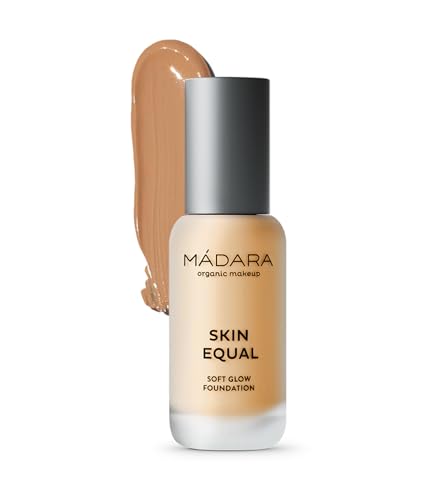 MÁDARA Organic Skincare | Skin Equal Soft Glow Foundation Makeup SPF 15 SAND 40 – 30 ml, Mineralfoundation mit Hyaluronsäure, mittlere Deckung, frisches Finish, vegan, COSMOS Natural zertifiziert von MÁDARA