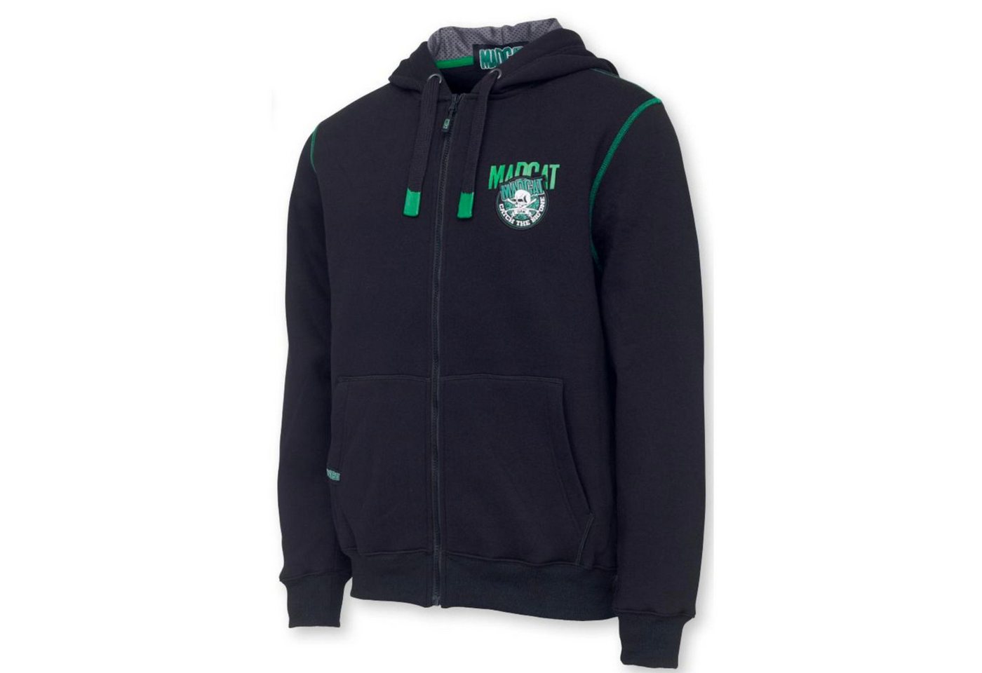 MADCAT Kapuzenpullover Madcat Badge Logo Zip Hoodie Black Caviar - Angelpullover von MADCAT