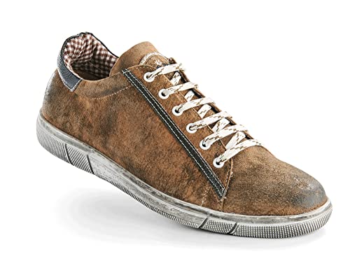 MADDOX Herren Trachten Sneaker Siegfried Wood Nappato, Braun, 45 EU von MADDOX