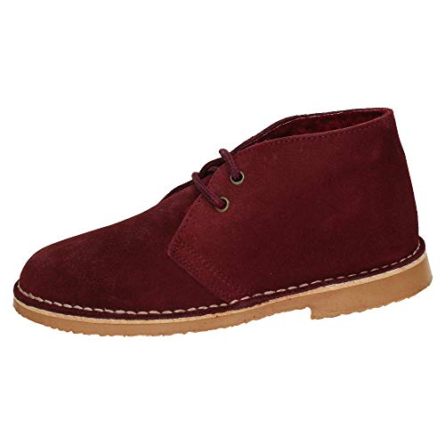 MADE IN SPAIN 512 Spaltleder Stiefeletten Damen Bordeaux 41, burgunderrot, 41 EU von MADE IN SPAIN