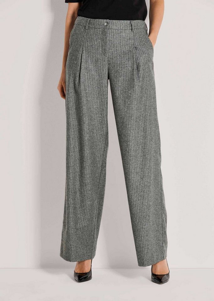 MADELEINE Bundfaltenhose Flanellhose mit weitem Bein Businesshose aus weichem Flanell mit breitem Formbund von MADELEINE