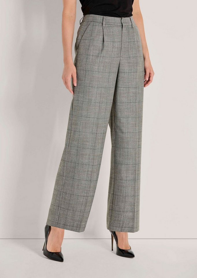 MADELEINE Bundfaltenhose Glencheck-Hose mit weitem Bein Businesshose im klassischen Glencheck-Muster, Formbund mit Haken MADELEINE Bundfaltenhose Glencheck-Hose mit weitem Bein Businesshose im klassischen Glencheck-Muster, Formbund mit Haken von MADELEINE