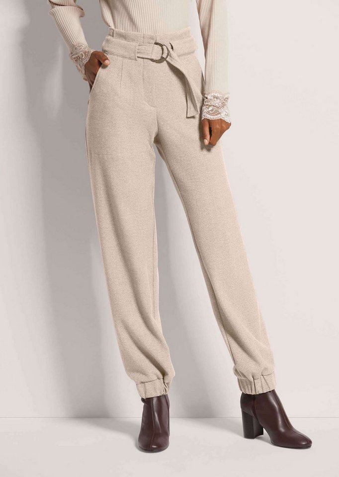 MADELEINE Cargohose Lässige Damenhose mit Gürtel und Gummisaum Lässiger Cargo-Style mit Taschen, Viskosemix von MADELEINE