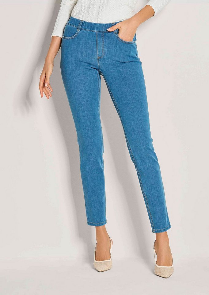 MADELEINE Gerade Jeans Denim-Leggings mit Schlupfbund Bi-elastische Jeans mit Schlupfbund im 4-Pocket-Design von MADELEINE