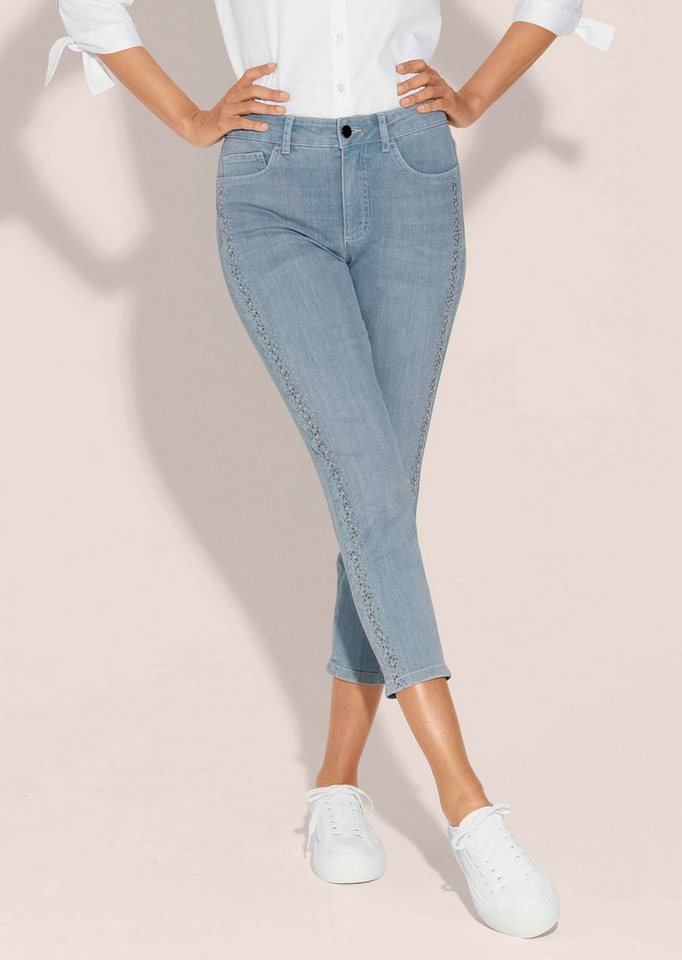 MADELEINE Gerade Jeans Schlanke 7/8-Jeans mit Glanz-Effekt von MADELEINE
