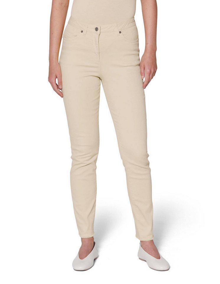 MADELEINE Gerade Jeans Mid Waist Skinny-Hose mit Fransen von MADELEINE