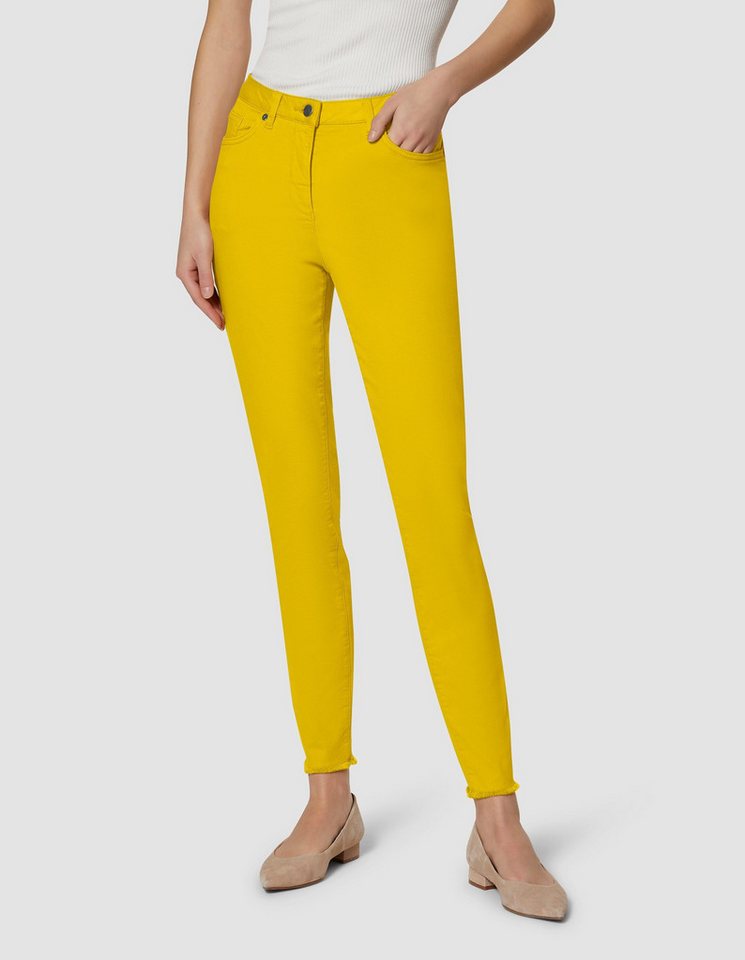 MADELEINE Gerade Jeans Mid Waist Skinny-Hose mit Fransen Fransenhose in schmale Silhouette, Five-Pocket-Stil von MADELEINE