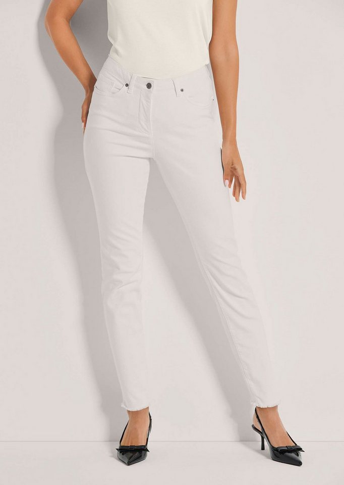 MADELEINE Gerade Jeans Mid Waist Skinny-Hose mit Fransen von MADELEINE
