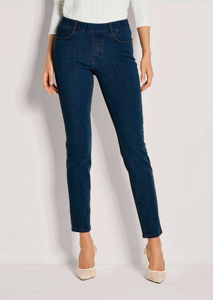 MADELEINE Gerade Jeans Kurzgröße: Denim-Leggings mit Schlupfbund Bi-elastische Jeans mit Schlupfbund im 4-Pocket-Design von MADELEINE