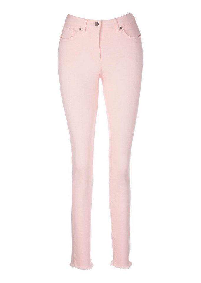 MADELEINE Gerade Jeans Mid Waist Skinny-Hose mit Fransen von MADELEINE