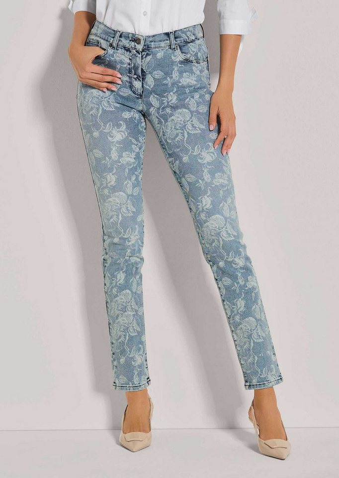 MADELEINE Gerade Jeans Schlanke Five-Pocket mit Unikat-Print von MADELEINE