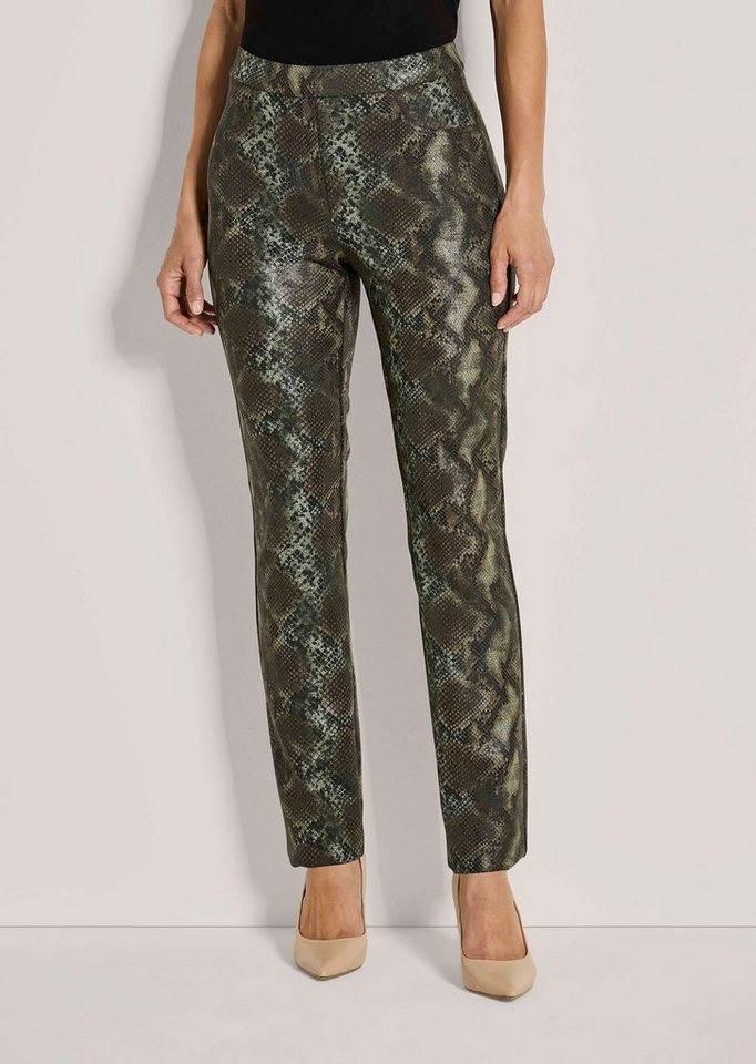 MADELEINE Jerseyhose Gerade Jerseyhose mit Animal-Print Stoffhose im schmalen Schnitt mit elastischem Bund, Animal-Design von MADELEINE