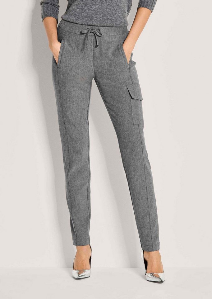 MADELEINE Jerseyhose Cargo-Jerseyhose mit Kordelzug Stoffhose mit Schlupfbund, Kordelzug und Pattentaschen von MADELEINE