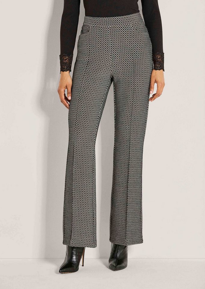 MADELEINE Jerseyhose Jacquardhose mit geradem Schnitt Schlupfhose mit minimalistischem Design und elastischem Bund von MADELEINE