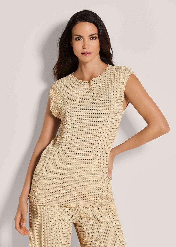 MADELEINE Kurzarmshirt Sommerliches Oberteil mit Charme Ärmellos, U-Boot-Ausschnitt, gerade Saumkante von MADELEINE