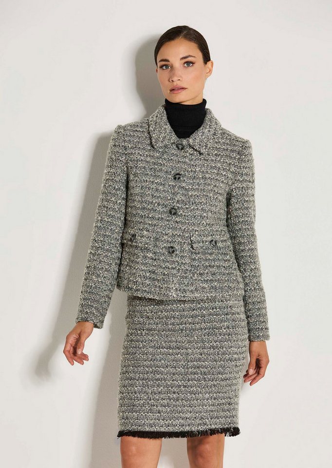 MADELEINE Kurzblazer Kurzblazer mit französischer Eleganz Strukturblazer mit Knopfleiste und langen Ärmeln MADELEINE Kurzblazer Kurzblazer mit französischer Eleganz Strukturblazer mit Knopfleiste und langen Ärmeln von MADELEINE