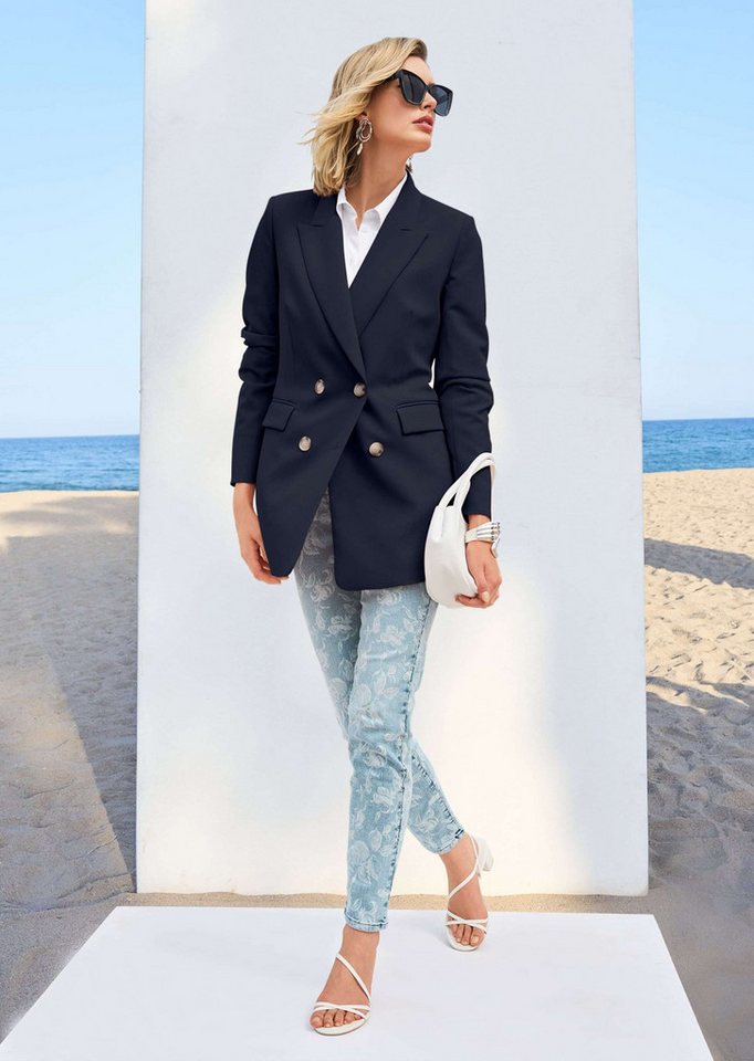 MADELEINE Kurzblazer Zweireihiger Longblazer mit Futter von MADELEINE