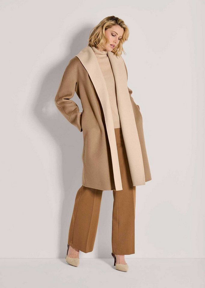 MADELEINE Kurzmantel Eleganter Mantel mit Kaschmir Gefütterter Wollmantel mit Schalkragen, Bindeband und langen Ärmeln von MADELEINE