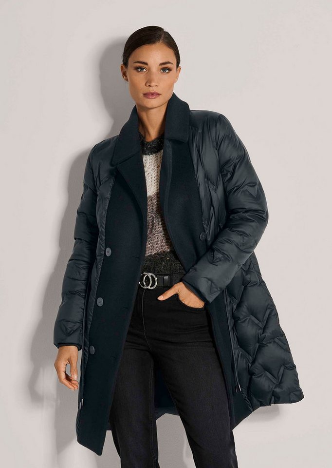 MADELEINE Kurzmantel Eleganter Wintermantel für kühle Tage Zweireiher mit Reverskragen und Taillenband von MADELEINE