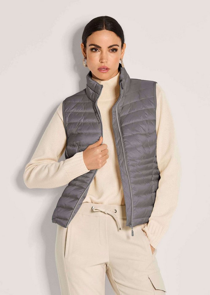 MADELEINE Kurzweste Verkürzte Steppweste für Damen Taillierte Weste mit Stehkragen, Sandwich-Stepp, Reißverschluss von MADELEINE