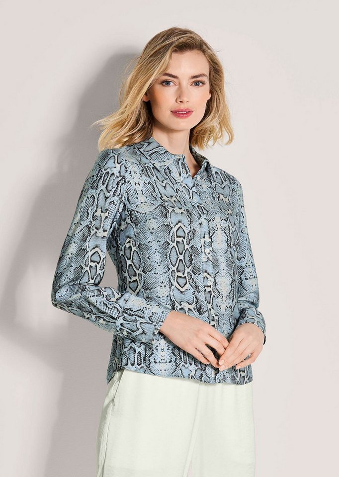 MADELEINE Langarmbluse Viskosebluse mit Animal-Print Druckbluse mit Hemdkragen, Knopfleiste und Langarm von MADELEINE
