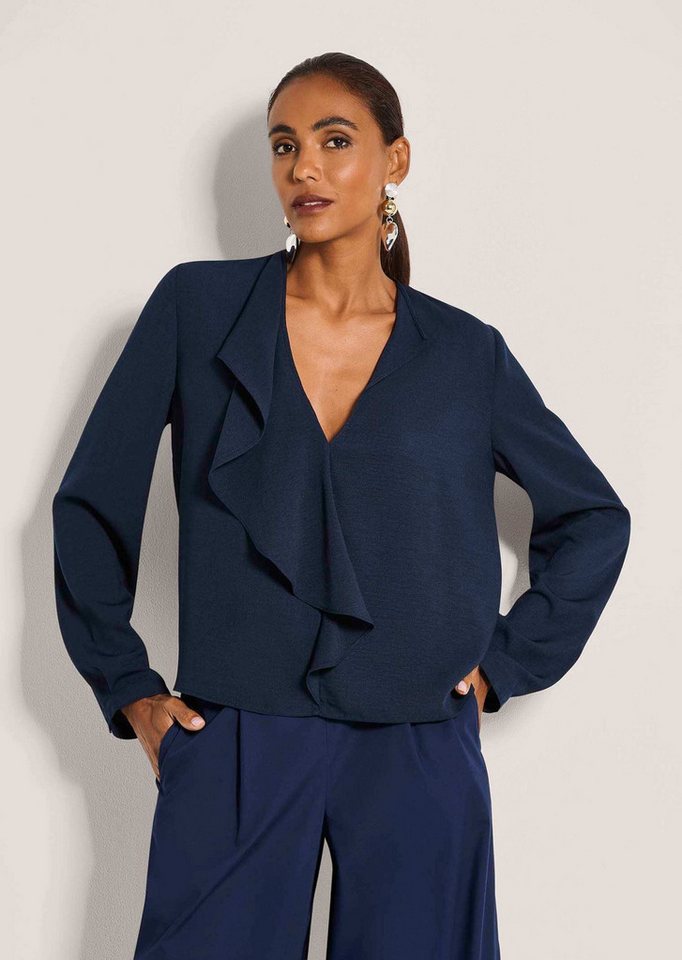 MADELEINE Langarmbluse Volantbluse mit Rüschendetails Blusenshirt mit Hemdkragen, Knopfleiste und Langarm von MADELEINE