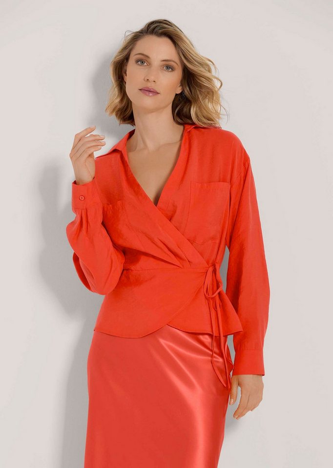 MADELEINE Langarmbluse Wickelbluse mit Schößchen MADELEINE Langarmbluse Wickelbluse mit Schößchen von MADELEINE